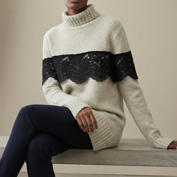 REVOLVE Sweaters - $598 MARISSA WEBB Weston turtleneck sweater alpaca & lace longer length S